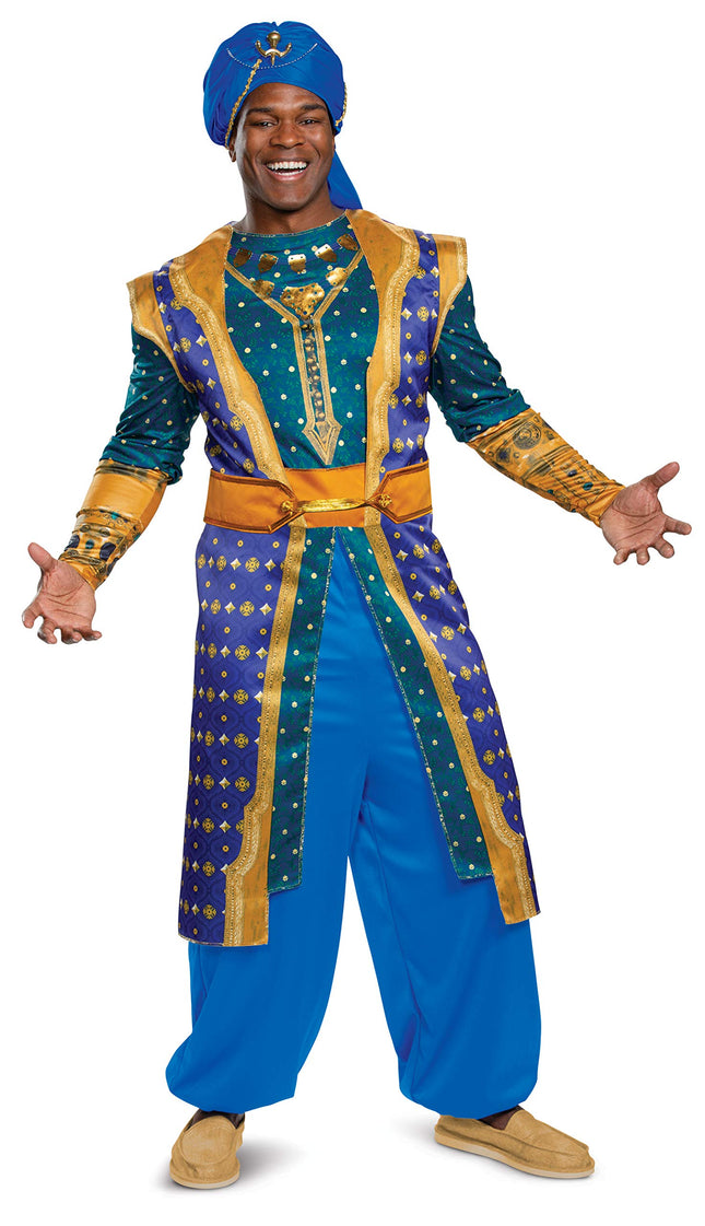 Disguise Men's Genie Deluxe Adult Costume, Blue, X