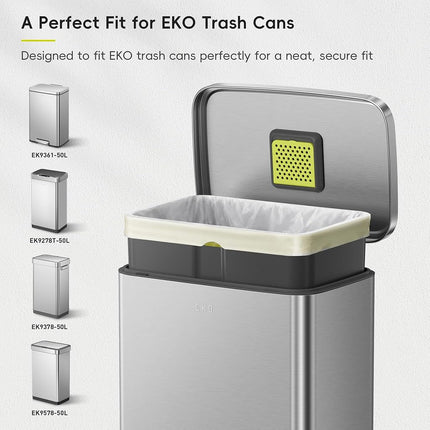 EKO 40-60L Drawstring Bin Liners, 60 Count Lemon Rubbish Bags, Code F