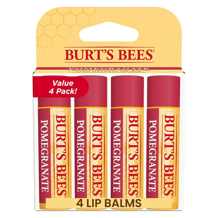 Burt's Bees 100% Natural Lip Balm, Pomegranate, 0.15 Ounce, 4 Count. by Burt's Bees
