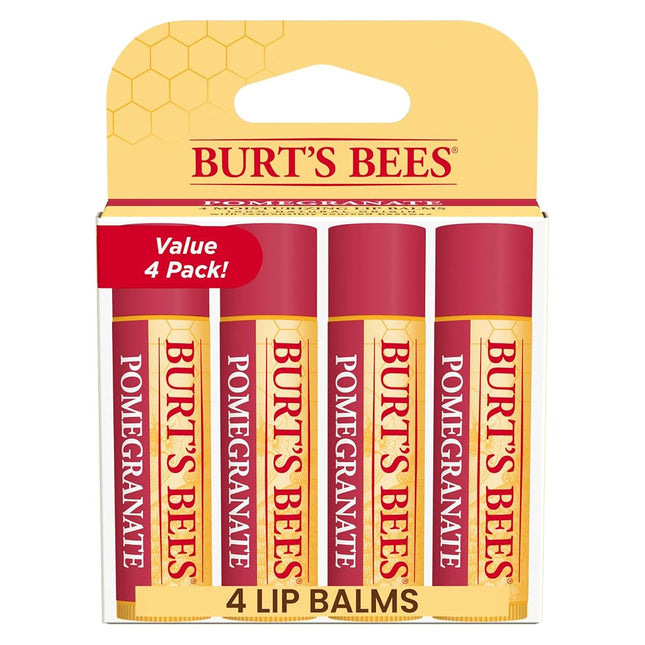 Burt's Bees 100% Natural Lip Balm, Pomegranate, 0.15 Ounce, 4 Count. by Burt's Bees