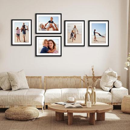 Americanflat Galleria Collection - 13x17 Picture Frame Set with Polished Plexiglass - Black