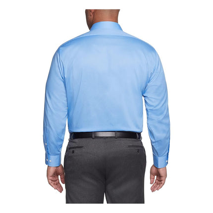 Van Heusen Men’s Big and Tall Dress Shirt Flex Collar Stretch Solid, Blue Frost, 19" Neck 35"-36" Sleeve