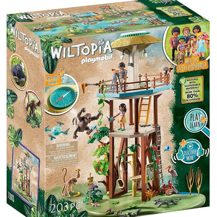 Playmobil Wiltopia 71008 Research Tower with Compass and Toy Animals, Sustainable Toy for Children Ages 4+