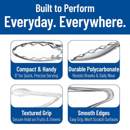 Carlisle 410907 Carly® Utility Tong, 9", Clear (Pack of 12)