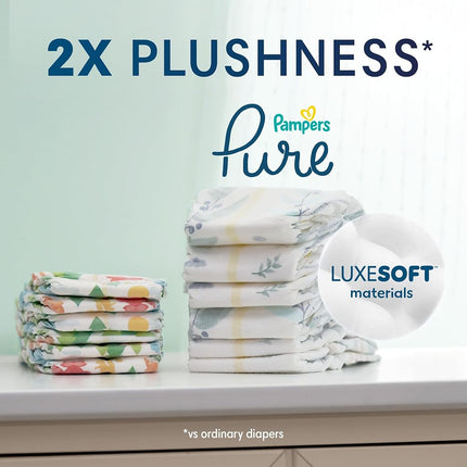 Pampers Diapers Size 4, 58 Count - Pure Disposable Baby Diapers, Hypoallergenic and Unscented Protection, Super Pack