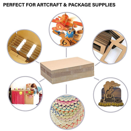 50 Packs 8x10 Inch Corrugated Cardboard Sheets, Premium Brown Kraft Corrugated Pads Cardboard Inserts Bulk Flat for T-Shirts, Shipping, Mailing, DIY Décor and Crafts
