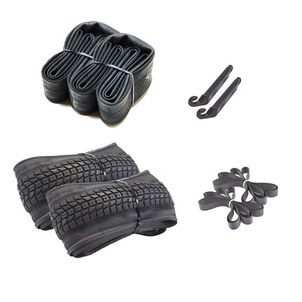 Eastern Bikes 26 Inch Bike Tyres Pair, 26 x 1.95 Mountain Bike Tyres with 2 Inner Tubes, 2 Rim Tapes & Tyre Levers, Schrader Valve