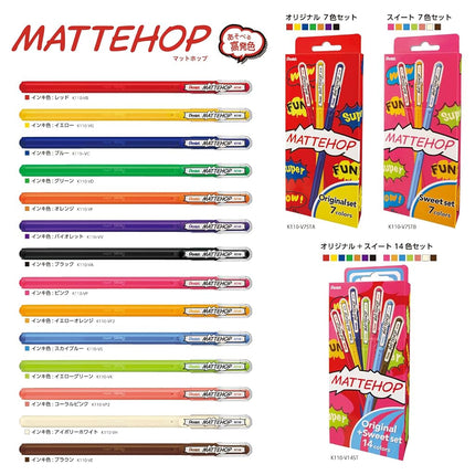 Pentel Matte Hop Pink Color Ballpoint Pen, 10 Count K110-VP