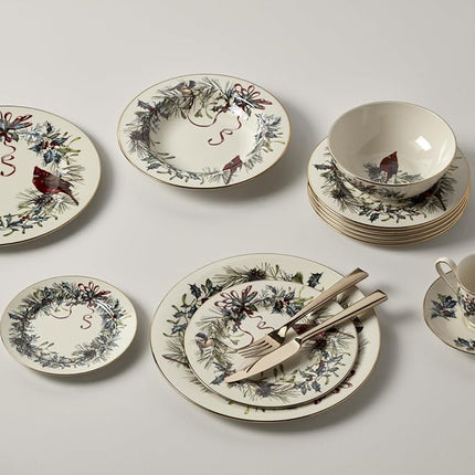 Lenox Winter Greetings 12 Piece Set Bowl, Medium Ivory