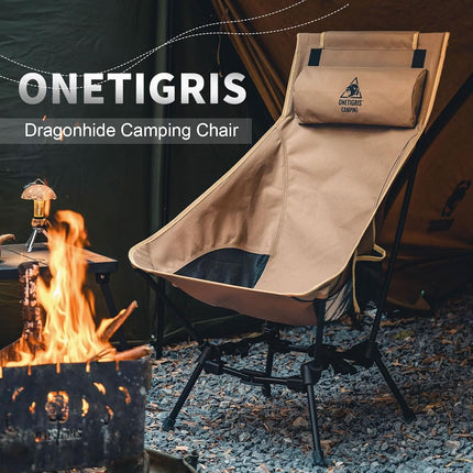 OneTigris Dragonhide Oversized Camping Chair Cushion Design Comfortable Extended Chair Folding Chair 124.7 kg Capacity