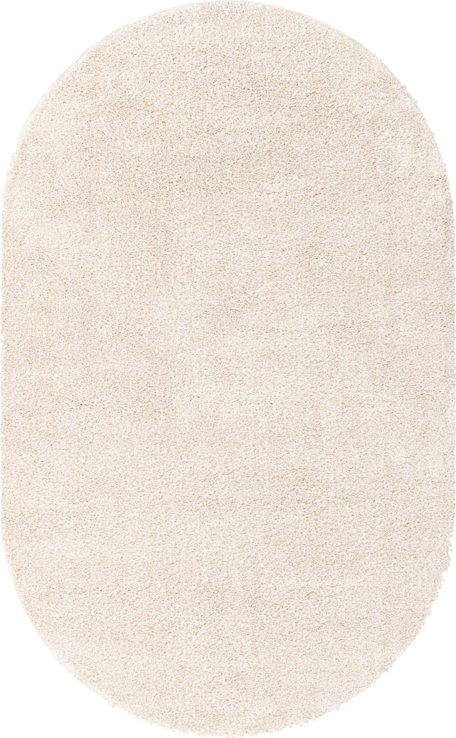 Unique Loom Solo Collection Area Rug - Calabasas (3' 3" x 5' 3" Oval, Ivory)
