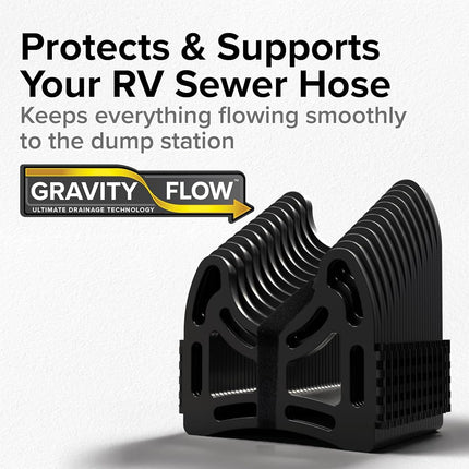 Camco 30-Foot Sidewinder RV Sewer Hose Support | Features a Lightweight, Flexible, and Durable Frame | Curves Around Obstacles | Black (43061)