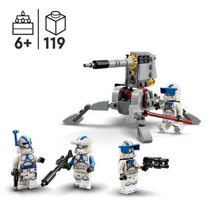 LEGO Star Wars 75345 501st Clone Troopers Battle Pack Set - Collectible Building Toy with an AV-7 Cannon & 4 Minifigures - Gift for 6+ Year Old Boys & The Clone Wars Fans