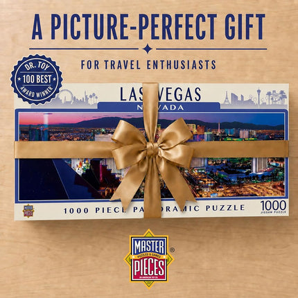 MasterPieces - Las Vegas Skyline Panoramic Jigsaw Puzzle, 1000 Pieces, Cityscape Puzzle for Adults, Fun Family Activity, Ages 14+, 13"x39"
