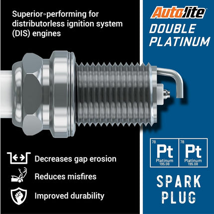 Autolite APP5364-4PK Double Platinum Spark Plug, Pack of 4