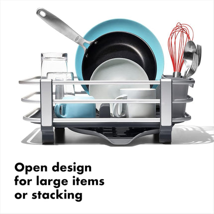 OXO 13229100 Aluminum Dish Rack, Plastic, Gray