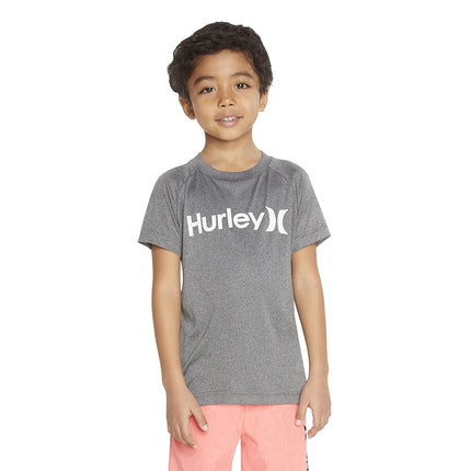 Camiseta Hurley Rash Guard para niños, negro jaspeado, X-Large