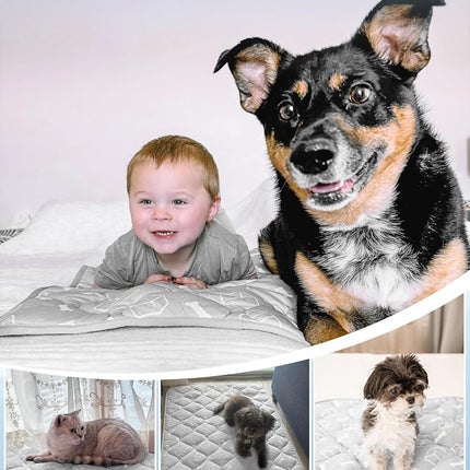 【Upgraded】 Rywell Dog Cooling Mat 50x75cm, Arc-Chill 3.0 Cooling Mat(Gray)