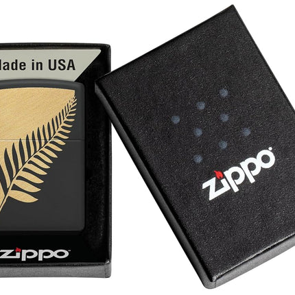 Zippo Zen Flora Design Lighter, Black Matte
