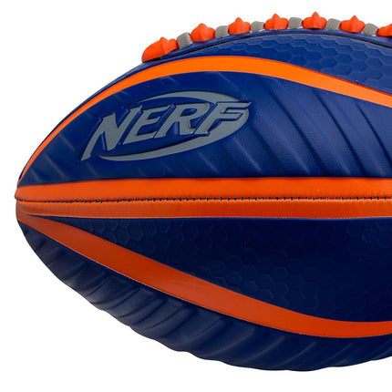 Nerf Spiral Grip Mini Football - Patented Spacelace for Ultimate Spirals - Machine Stitched Construction - Pump Included