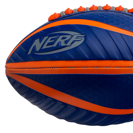 Nerf Spiral Grip Mini Football - Patented Spacelace for Ultimate Spirals - Machine Stitched Construction - Pump Included