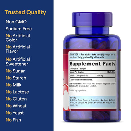 Puritan's Pride, Qsorb Coq10 100 Mg Supports Heart Health Total 2 Pack of 240 Softgels, 480 Count
