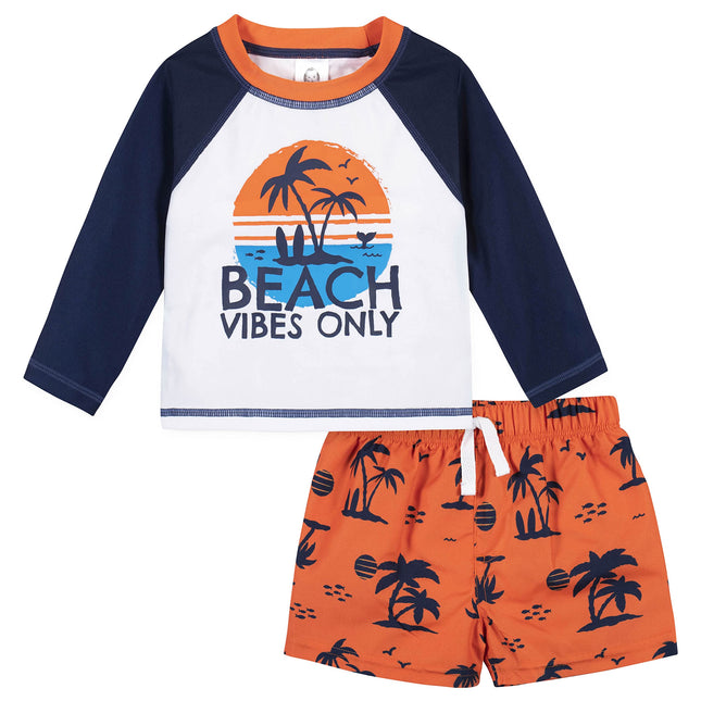 Gerber Boys' Toddler Long Sleeved Rashguard Swim B