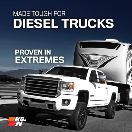 Filtro de aire de repuesto K&N compatible con Chevrolet Silverado 2500HD/3500HD 6.6 Diésel 2020- (33-5098)