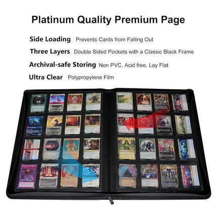 Alteagle 16 Pocket Card Binder, Fits 1344 Trading Cards Side Loading Ringless Card Album for TCG and Sports Cards -Green