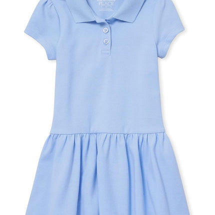 Vestido tipo polo piqué de manga corta para bebé niña y niña pequeña The Children's Place, Tidal, 2T