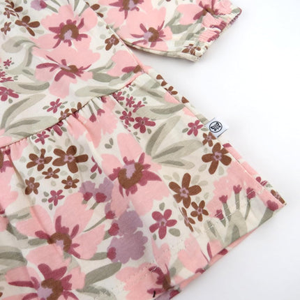HonestBaby Conjuntos de mamelucos cortos y vestidos de algodón 100% orgánico en paquete múltiple para bebés e infantes niños, niñas, unisex, Jumbo English Garden, 0-3 meses