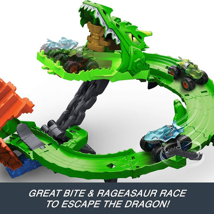 Hot Wheels Monster Trucks Sharks vs. Dinos Dragon Destruction Playset