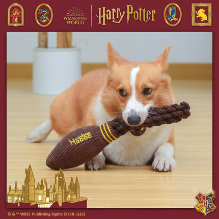 Harry Potter Nimbus 2000 Rope Pet Toy, 14 Inch | Nimbus 2000 Dog Toy for Tugging with Crinkle and Squeaker