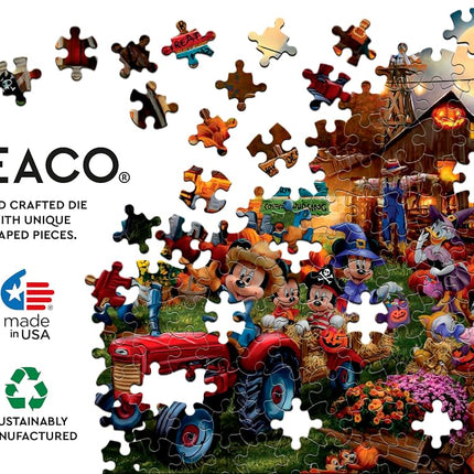 Ceaco - Disney – Thomas Kinkade - Mickey and Minnie Pumpkin Festival – 1000 Piece Jigsaw Puzzle  Challenging and Colorful Puzzle for Adults – Precision-Cut Pieces