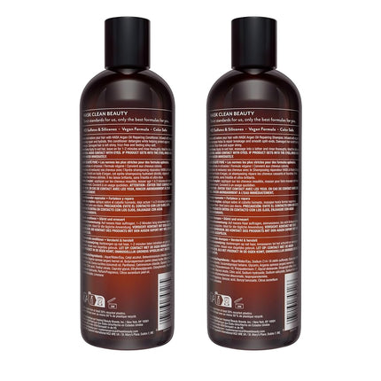 (ARGAN OIL, Shampoo + Conditioner) - HASK ARGAN OIL Shampoo and Conditioner Set Repairing for all hair types, colour safe, gluten free, sulphate free, paraben free - 1 Shampoo and 1 Conditioner