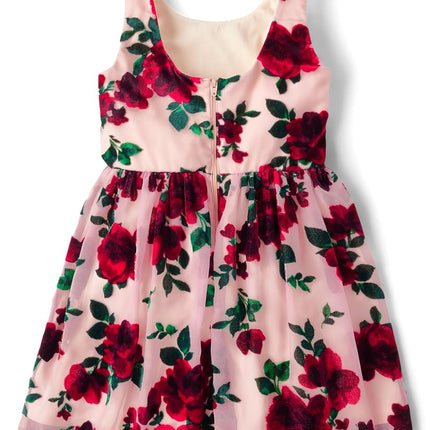 The Children's Place Vestidos de Niña sin Mangas de Vestir, Estampado Floral Rosa Polvo, 8