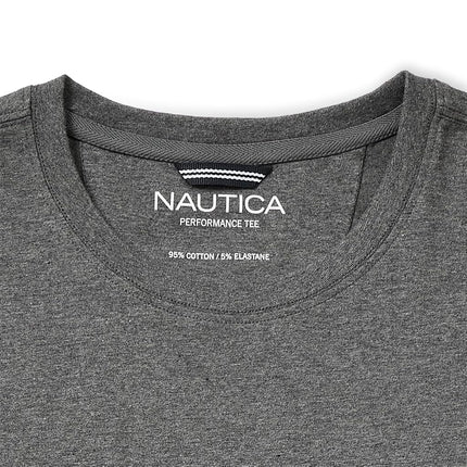 Nautica Men's Solid Crew Neck Short-Sleeve Pocket T-Shirt, Charcoal Heather (Light), XS