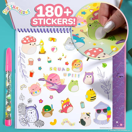 Squishmallows Original Sketchbook, Over 20 Stationery, Includes Stickers, Fidget Cam cat Toy, Drawing Paper, Excellent Craft for