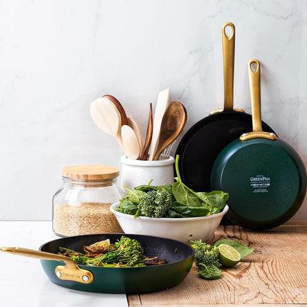 GreenPan GP-CRA FBl Alu Magn Bl 9011+Bl_INFP8 Batterie de cuisine 3 pièces (20+24+28) + PS