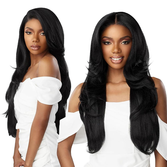 Sensationnel Bare Luxe Lace Glueless Lace Wig - 13X6 Unit 7 (Color:1B OFF BLACK)