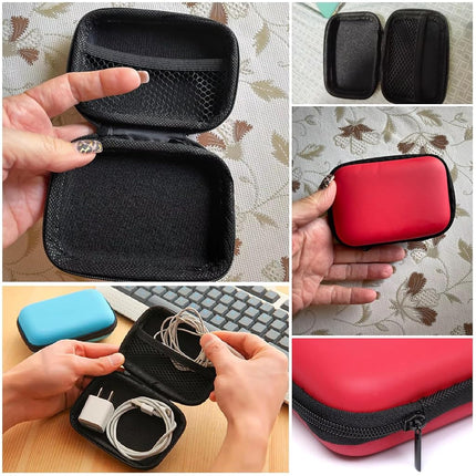 SquEqu 2 Pack Hard Drive Carrying Case 2.5 inch HDD SSD External Drive Storage Bag Organizer Hard EVA Cover Zipper Pouch for Canvio Basics Western Digital WD Elements My Passport Seagate Backup Plus