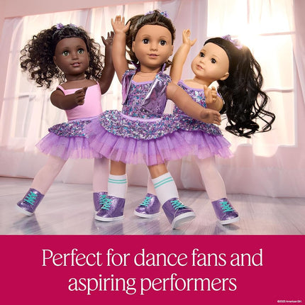 American Girl, Truly Me #117 Doll & Dance All Day Set, with Brown Eyes, Wavy Dark-Brown Hair, Tan Skin, Ages 6+