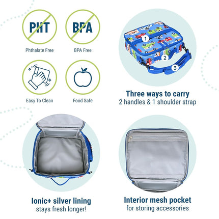 Wildkin Kids ECO rPET Insulated Lunch Box – Keeps Food Hot or Cold, Easy-Clean Lining, Mesh Pockets & BPA-Free – Boys & Girls, Ideal for School, Travel & Daycare – Heroes