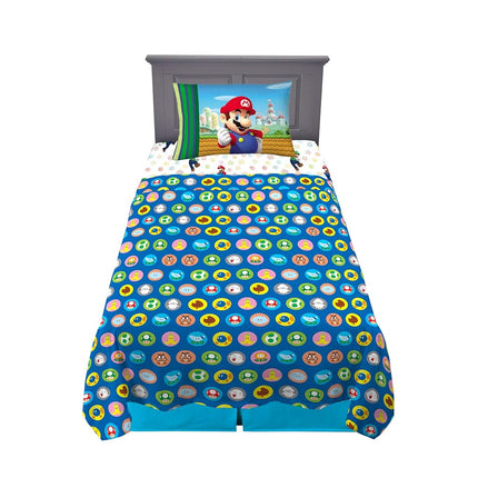 Juego de sábanas de microfibra supersuave para cama infantil Franco, individual, Mario