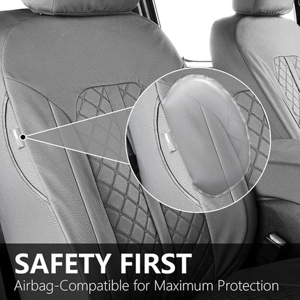 Fundas de asiento de cuero Truckiipa para Ram, juego completo de fundas de asiento impermeables de cobertura total, ajuste personalizado para Dodge Ram 1500 2009-2018, Ram 2500 3500 Crew Mega Cab 2010-2023, juego completo, gris