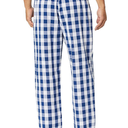 Nautica Men's Soft Woven 100% Cotton Elastic Waistband Sleep Pajama Pant Bottoms, Blue Depths, S