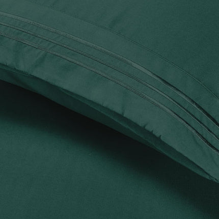 Elegant Comfort Luxury Ultra-Soft 2-Piece Pillowcase Set - 1500 Premium Hotel Quality Microfiber Double Brushed - Wrinkle Resistant, Standard/Queen, Hunter Green