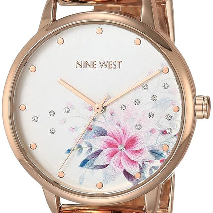 Nine West Women's Crystal Accented Bracelet Watch