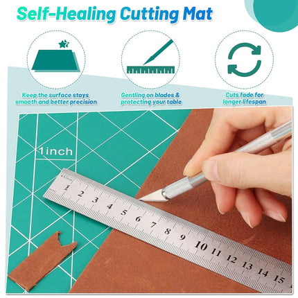 anezus Self Healing Cutting Mat for Rotary Cutting, 35" x 23.3", Green