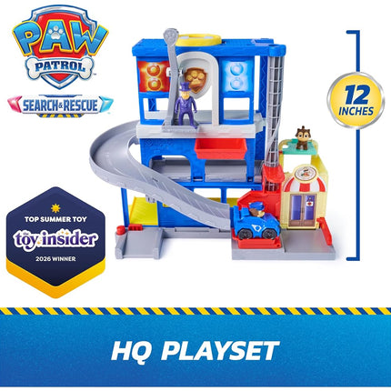 Paw Patrol: Brigade canine, Coffret QG Mission détective avec véhicule de course Brigade canine Chase, figurine articulée Hellinger et figurine chat, jouets pour garçons et filles à partir de 3 ans